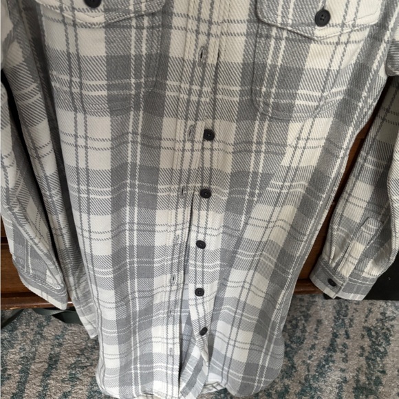 Nwot Outerknown Gray and white Plaid blanket Shirt dress size xs - Picture 5 of 10